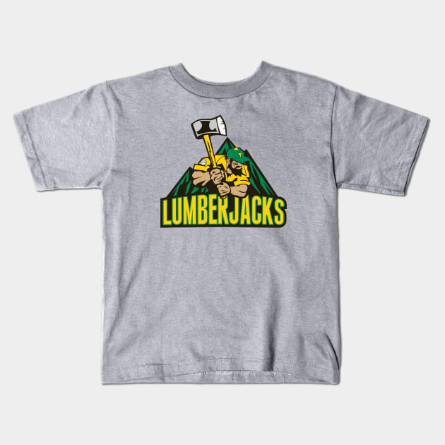 District 7 Lumberjacks Kids T-Shirt by crocktees